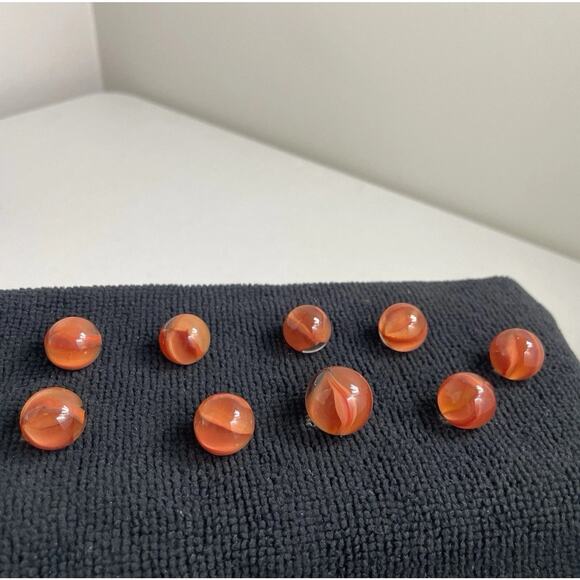 Vintage Marble King 45 Cats Eye Marbles Red Transparent Lot Different Sizes - Picture 3 of 6